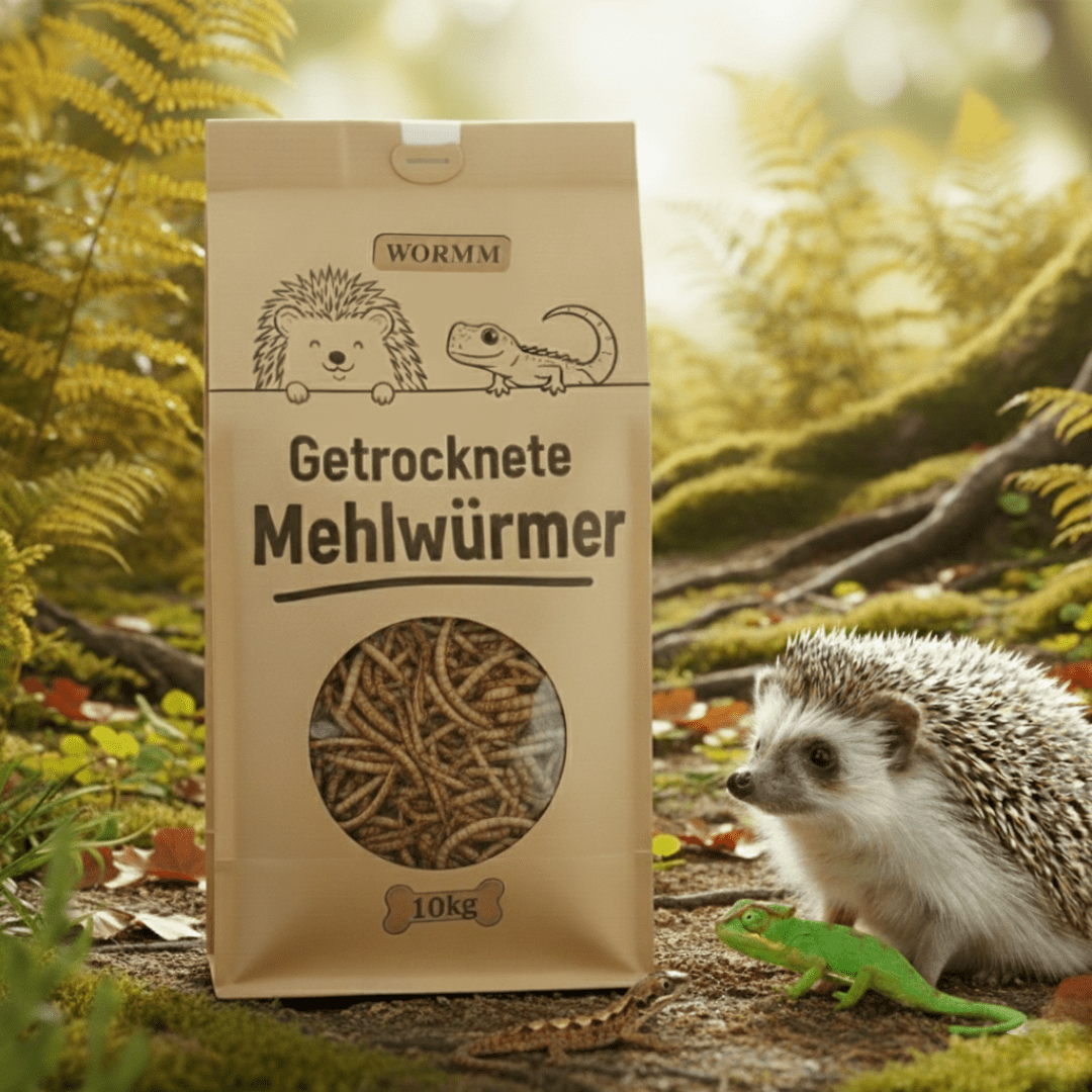 Getrocknete Mehlwürmer 10kg mit igel
