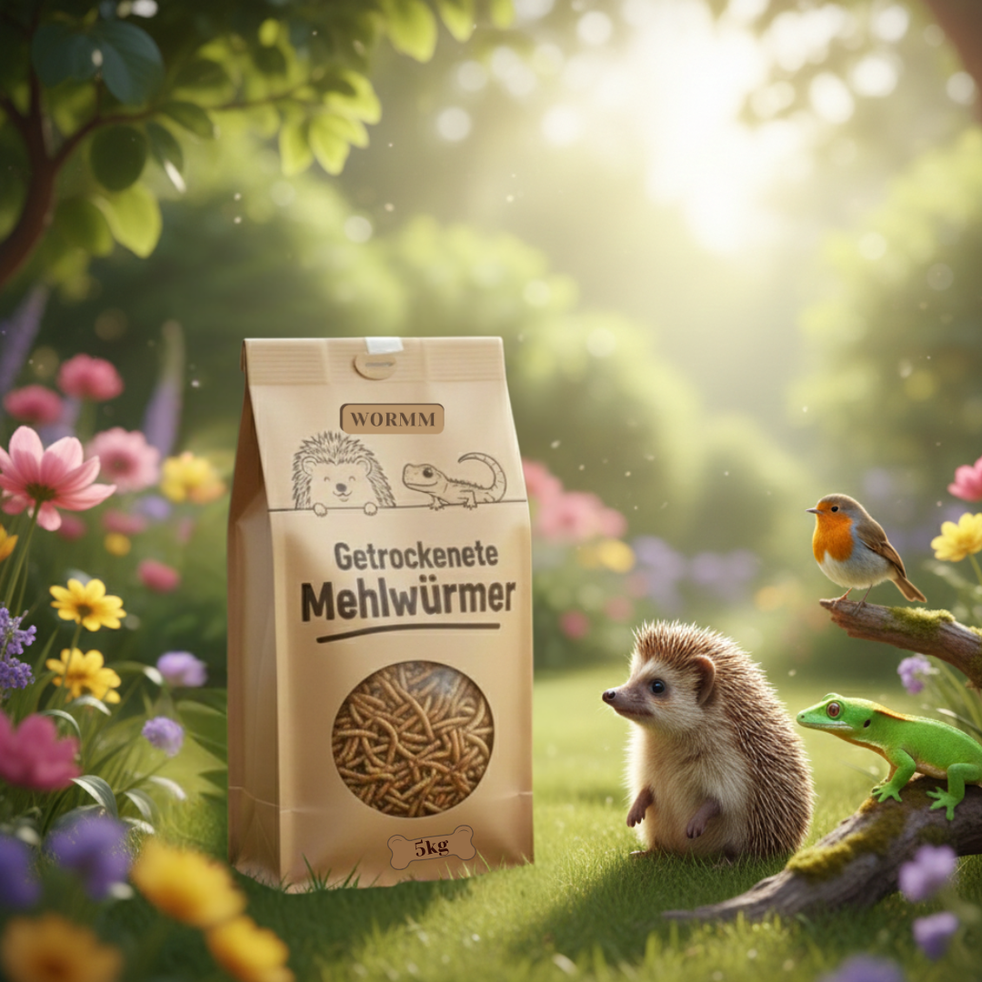 Getrocknete Mehlwürmer 5kg mit igel