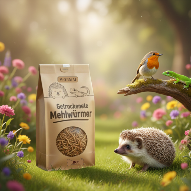 Getrocknete Mehlwürmer 3kg mit igel