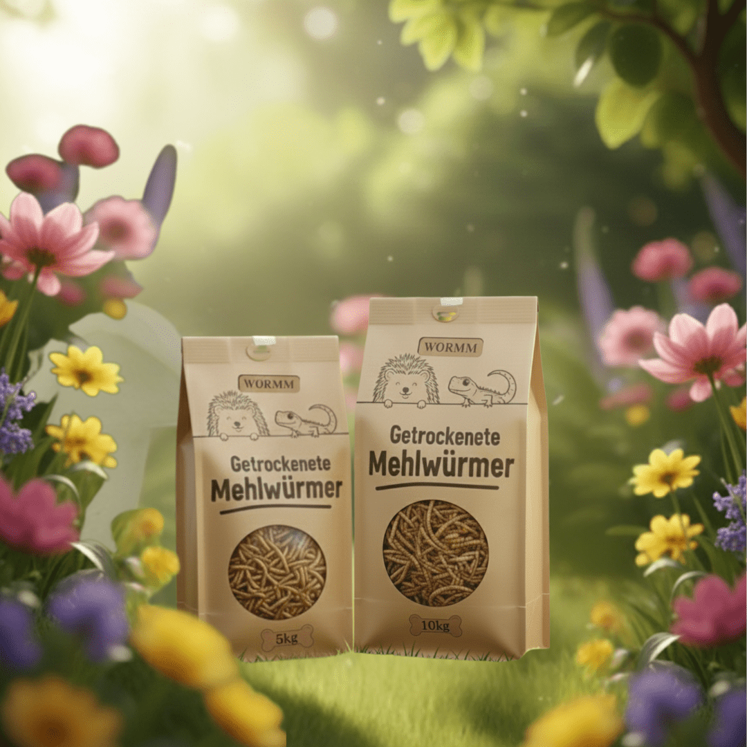 2 Mehlwurm Tüten nebeneinander